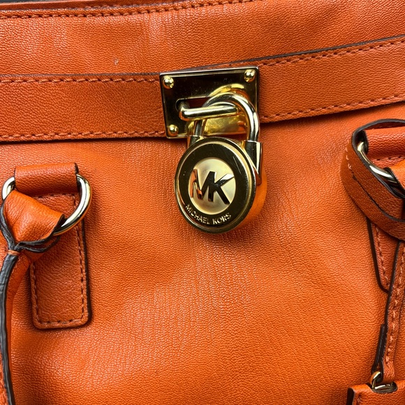 Michael Kors MK Hamilton Whipped Large Tote Burnt Orange - Picture 8 of 13